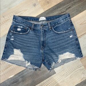 Abercrombie & Fitch Blue Jean Shorts Distressed Raw Hem